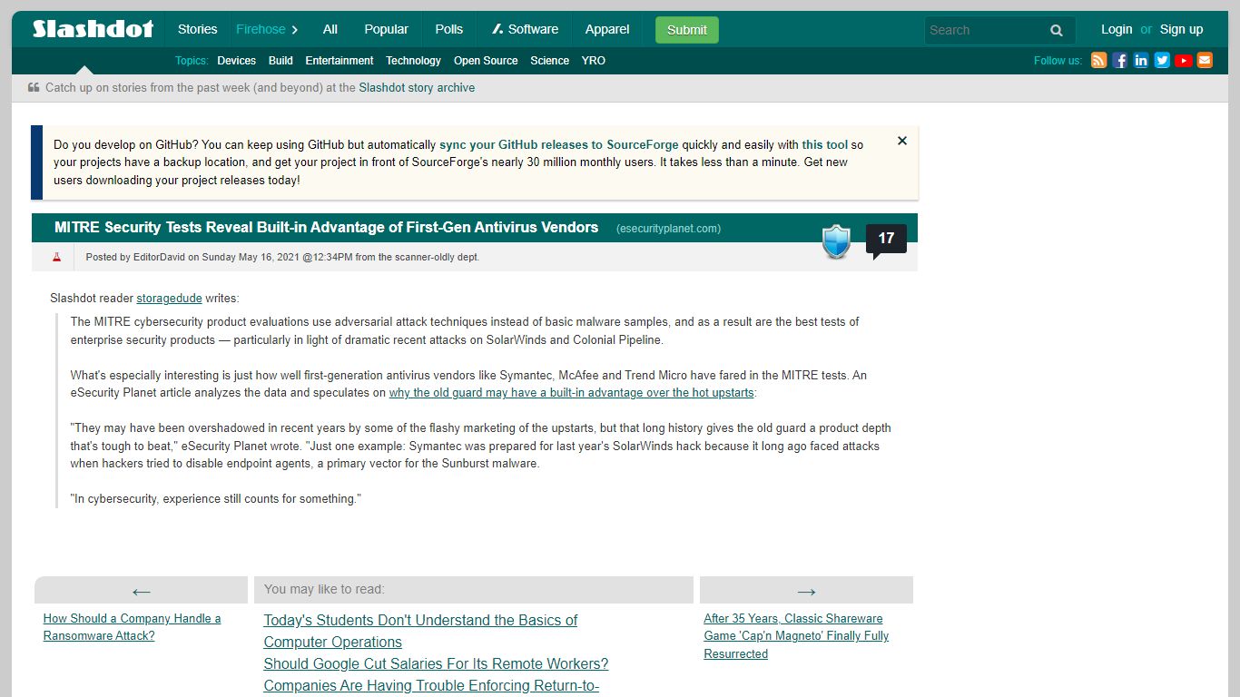 MITRE Security Tests Reveal Built-in Advantage of First-Gen ... - Slashdot